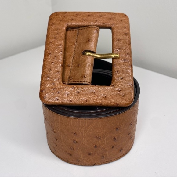 Yves Saint Laurent Wide Ostrich Belt - Picture 2 of 9